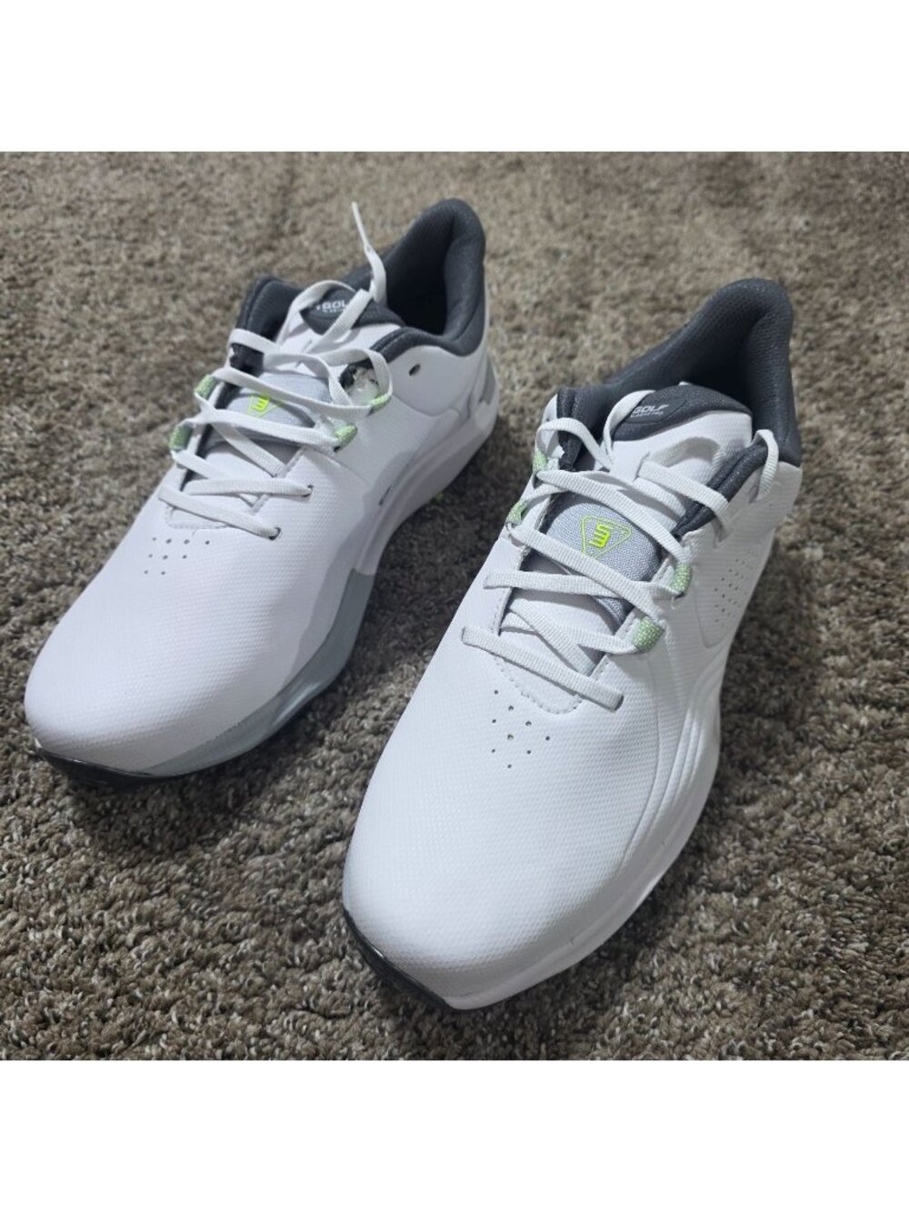 Under Armour Drive Pro Wide Men's Spiked Golf Shoes White Size 11 3026919-100